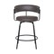 Armen Living Avalon 26" Gray Faux Leather Swivel Barstool in Black Powder Coated Finish LCAVBABLGR26 - alternate 5